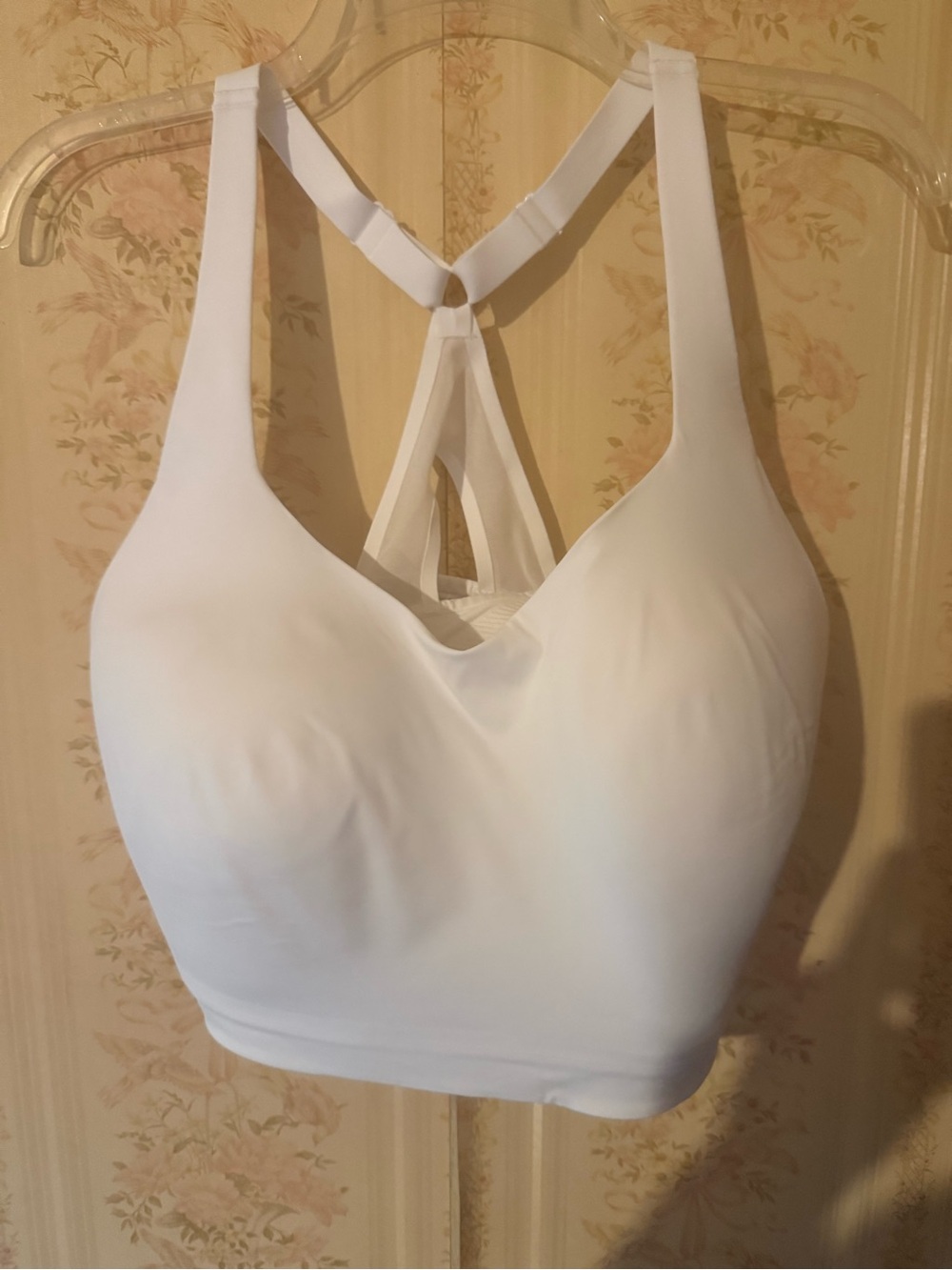 Seamless White Racerback - Supportive Comfort Sports Bra